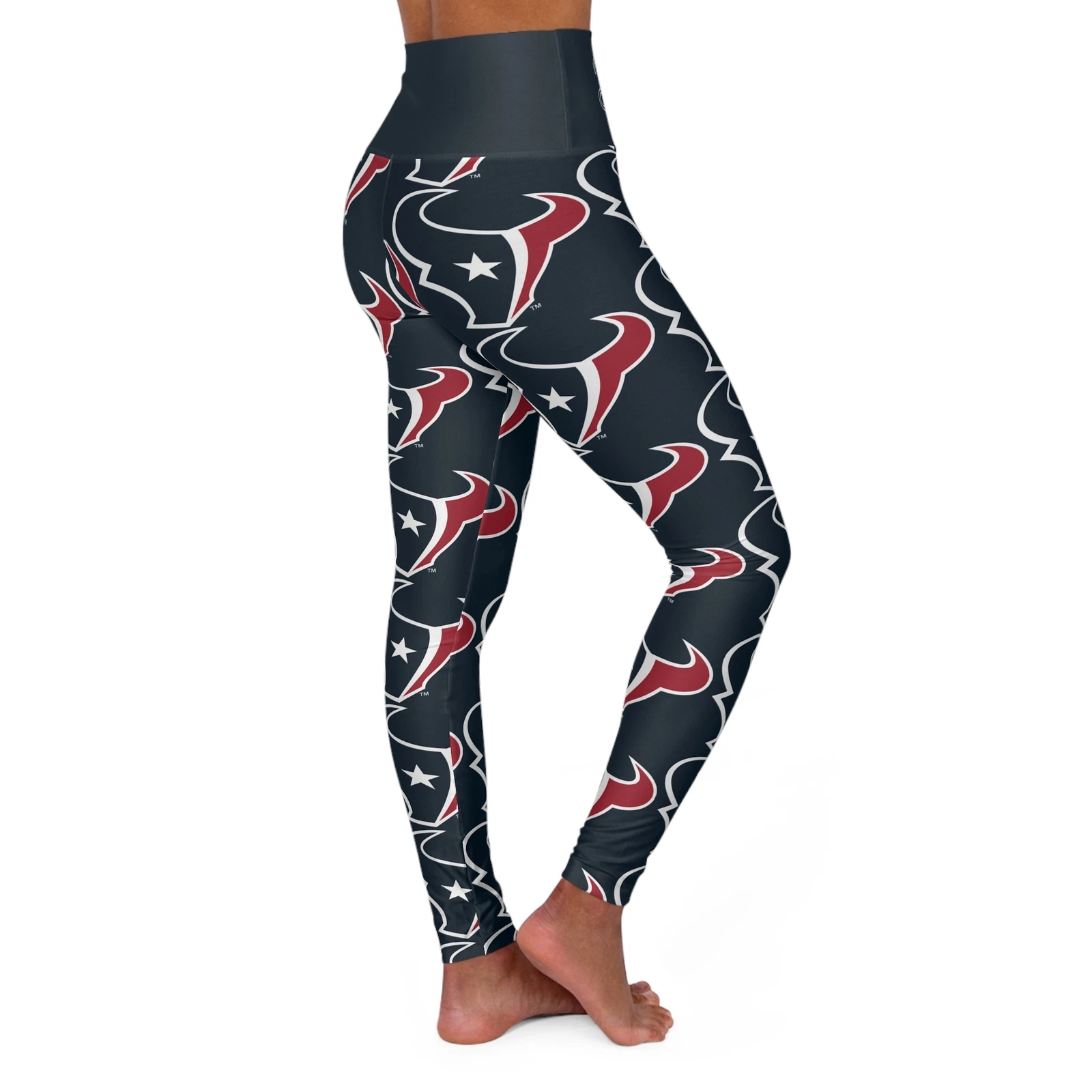 Houston Texans Navy High Waist Yoga Leggings