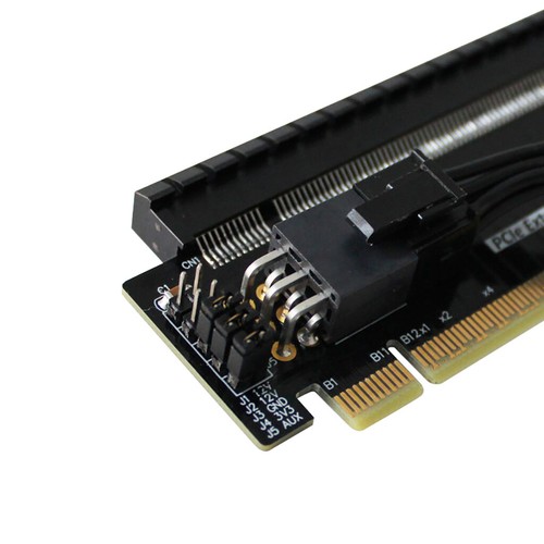 PCI-E x16 Half to Full Height Extension Riser Card PCIe 5.0 x16 Test Adapter New - Picture 11 of 11