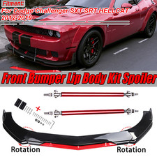 For Dodge Challenger Front Bumper Red Lip Splitter Spoiler Blackred Body Kit