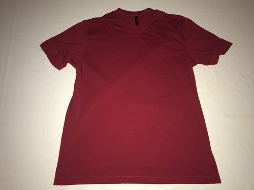 RVCA MEN'S MAROON V NECK T SHIRT SIZE 