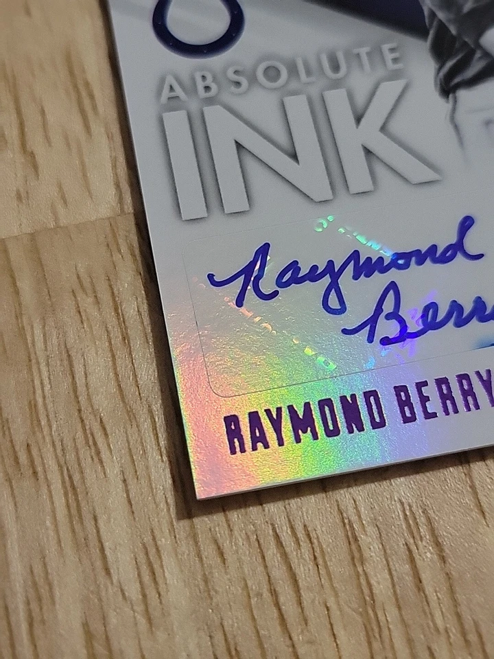 2014 Absolute RAYMOND BERRY Absolute Ink Anniversary Spectrum autógrafo /10 SSP - Imagem 4 de 4