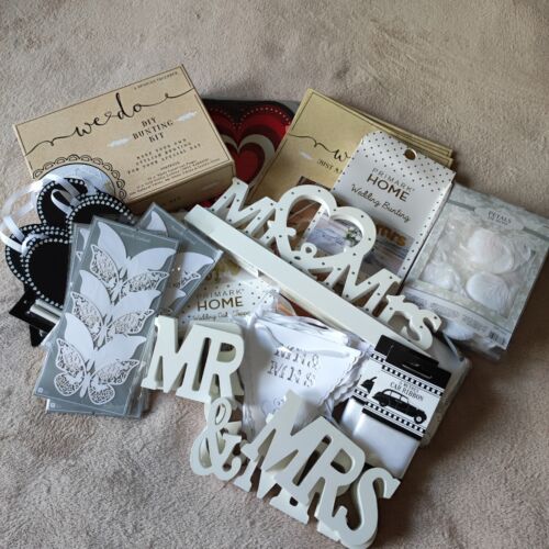 Wedding Decorations Bundle Mr& Mrs Bunting Garland Used/New - Picture 1 of 10