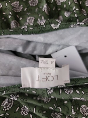 loft outlet dress XL Green long Sleeve Floral Long | eBay
