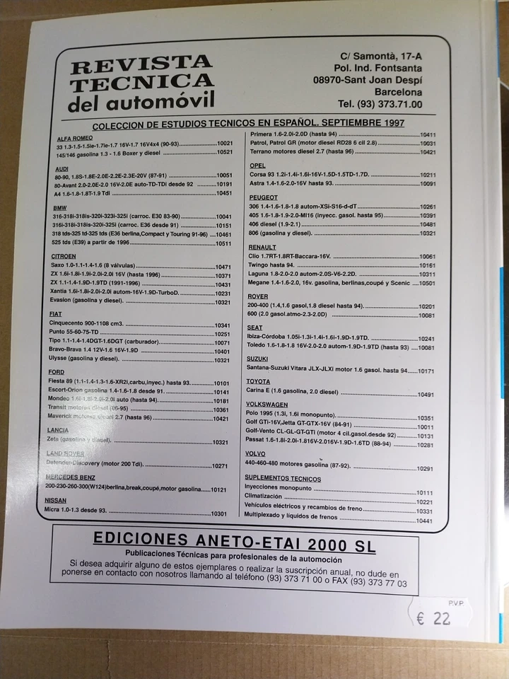 CITROEN XANTIA GASOLINA Y DIESEL ( ENE 95) - Imagen 2 de 4
