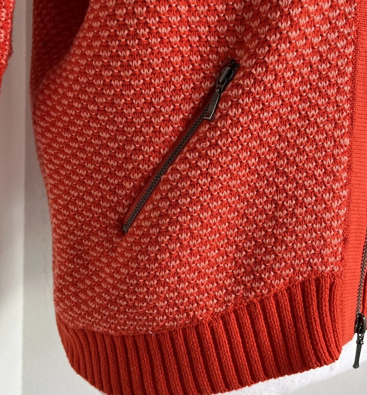 CAbi Women’s Orange Patterned Cocoon Zip Front Ca… - image 5