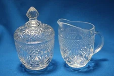 LUMINARC  CLEAR ANTIQUE SUGAR AND CREAMER SET