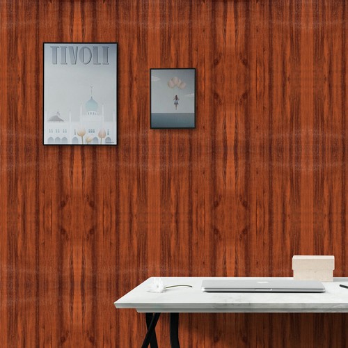 10m Vinyl Red Wood Grain Wallpaper Self Adhesive Contact Paper Furniture Sticker - Picture 3 of 4