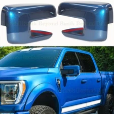 2022 2023 2024 2025 Ford F150 Mirror COVERS w/Turn Signal Hole B3 ATLAS BLUE
