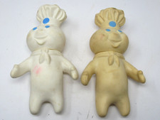 1971 Pillsbury Doughboy Poppin Fresh Swivel Head 7 Vinyl Doll Vintage LOT 2
