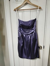 David's Bridal Strapless formal Dress purple w/pockets Size 8