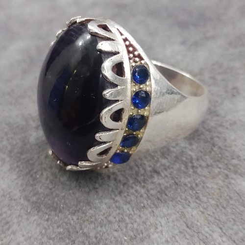 Amethyst Herrenring 925 Sterlingsilber Statement schöner Geschenkring Al Größe 21