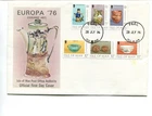 Isle of Man 1976 Europa Ceramic Art FDC cancelled Peel