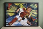 2007 Red Sox Jason Varitek Original Oil Painting on Canvas Signed by E. Havens — photo 3