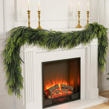 9FT Christmas Norfolk Pine Garland Real Touch Artificial Greenery Garlands Faux