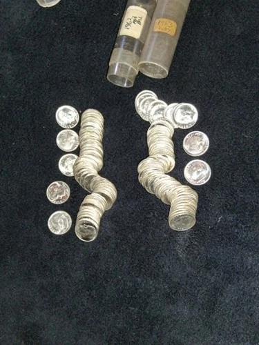 Roosevelt Silver Dimes BU Uncirculated 1962 and 1963 (2 Rolls~ Price each roll)