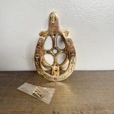 Jeffers Horseshoe Brass Bridle Bracket Hanger with Screws – New | 6"x3.5"x2.5" E