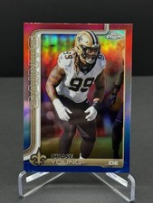 CHASE YOUNG 2025 Topps Chrome Red White Blue Refractor #220 Saints