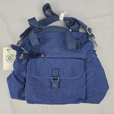 Kipling Pahneiro Crosbody Shoulder Bag Purse Nylon Ink Blue Tonal With Leslie