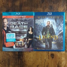 2 Blu-ray DVDs: Death Race W/ Jason Statham & I Am Legend W/ Will Smith Like New