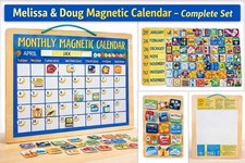Melissa Doug Magnetic Calendar Wooden Board w/ 112 Magnets New In Plastic