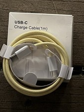 Original USB-C Fast Charger For iPhone 16 15 Pro Max XS Cable Yellow Color -3 Ft