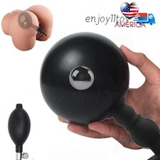 Inflatable Huge Dilator Plug with Steel Ball Pump for Women Man Bondage