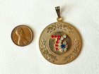 Vintage 1976 Bicentennial RWB Rhinestone 76 Pendant — photo 5
