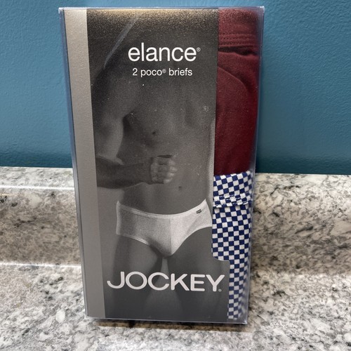 2 Pair Men's Jockey Elance 100% Cotton Poco Briefs - Size M (32-34")