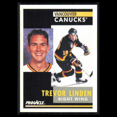 Trevor Linden #2 1991 Pinnacle Vancouver Canucks Hockey Card NHL NM