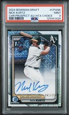 Nick Kurtz 2024 BOWMAN DRAFT CHROME PROSPECT AUTO HTA CHOICE  /150 PSA 9