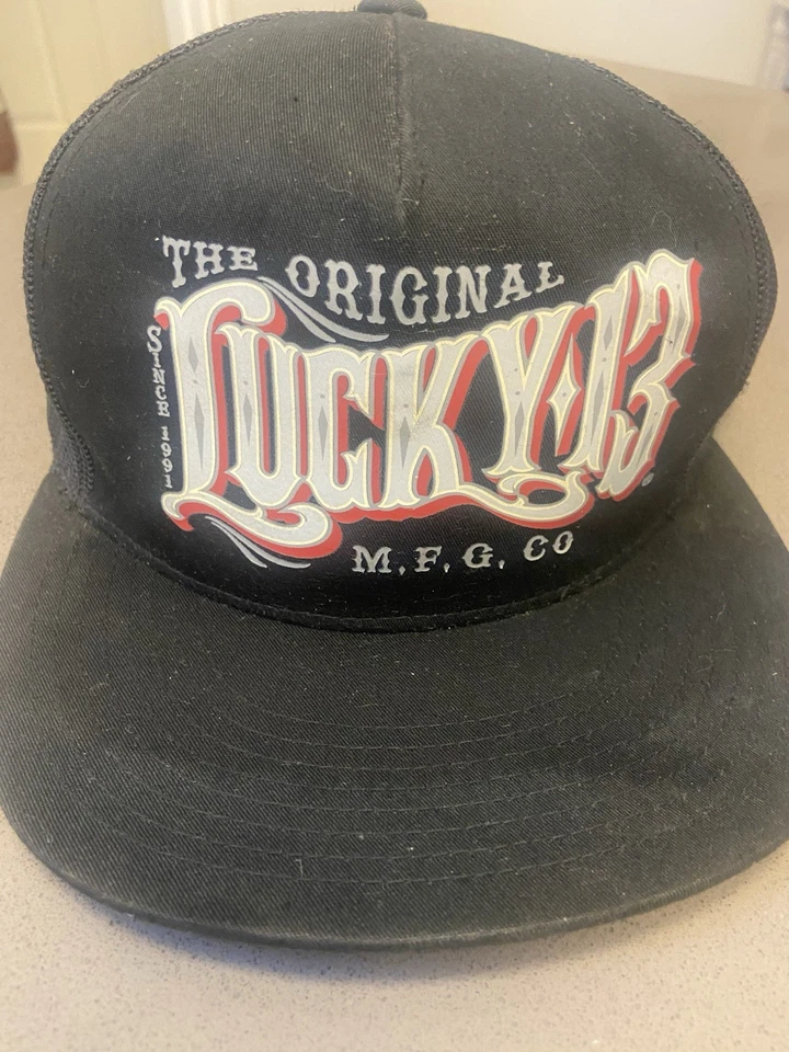 Auténtico sombrero de camionero LUCKY 13 The Old Towne malla Snapback carbón Foto 3 de 4