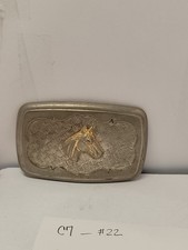 Horse Head In Front Of Weave Pattern Western Rodeo Cowgirl Cowboys Belt Buckle