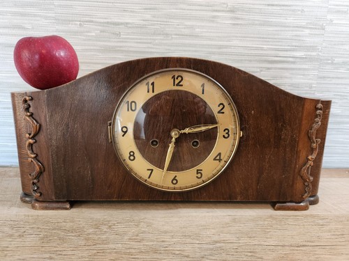 Antique Mantle Clock Art Deco Mauthe German 3 Chime Pendulum RUNS PERFECTLY!! - Picture 1 of 18
