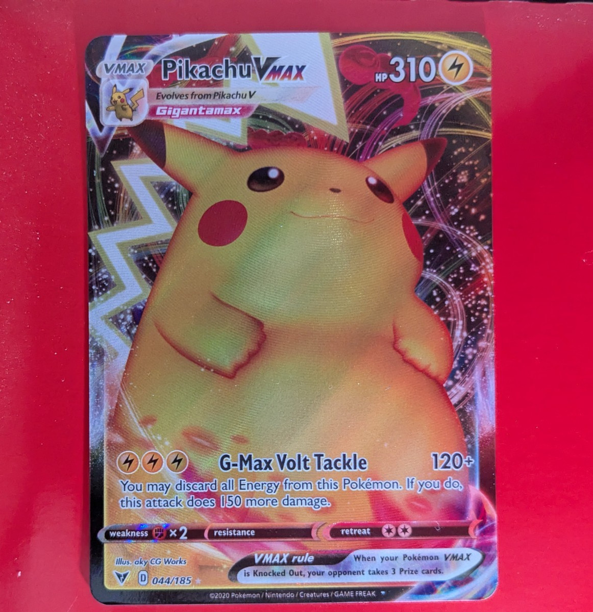 Pikachu VMAX 044/185 NM Excellent Condition Swsh04: Vivid Voltage Holo Rare