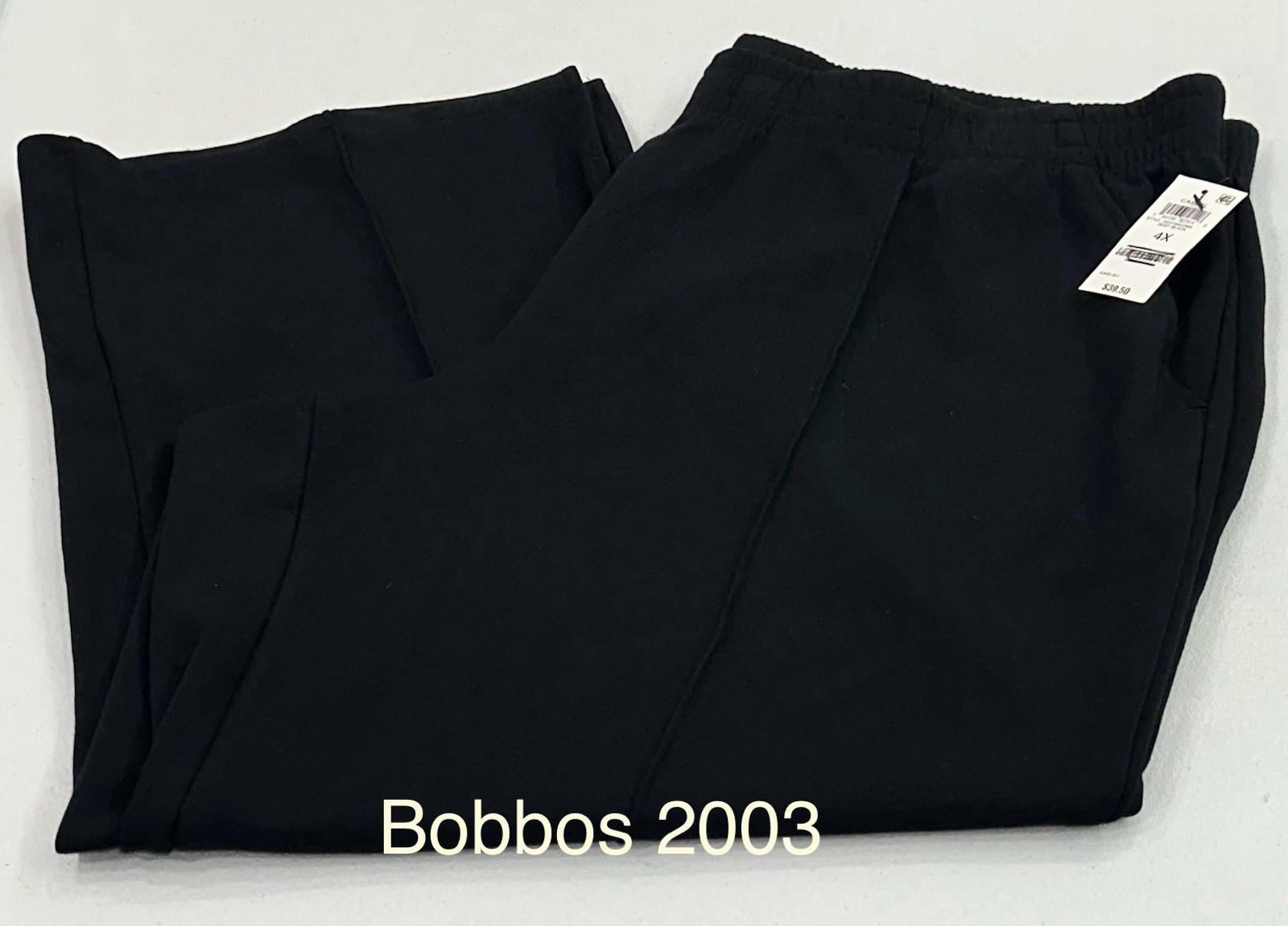 ID Ideology Women's High Rise Wide Leg Sweatpants, Deep Black, Size 4X