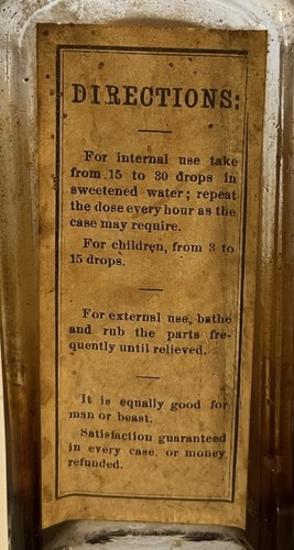 Antique OPIUM Quack Medicine Bottle The Old & Reliable KING Liniment Full Labels - Picture 4 of 10