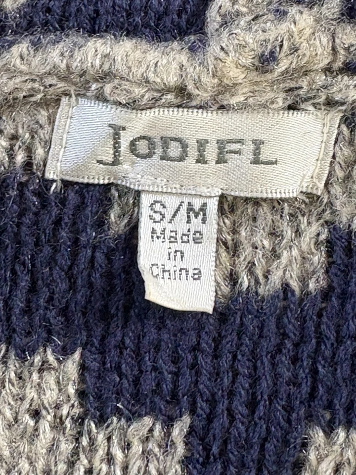 Cárdigan grueso tejido para mujer S/M abierto de gran tamaño estampado geométrico bohemio artístico Foto 3 de 4