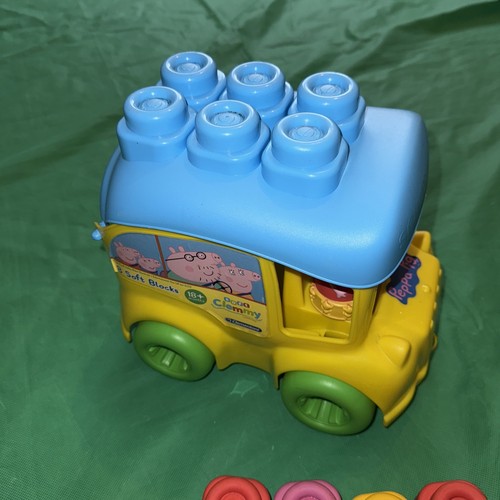 Clementoni Peppa Pig Clemmy Bus Vehicle Playset & Soft Building Blocks / Bricks - Picture 3 of 13