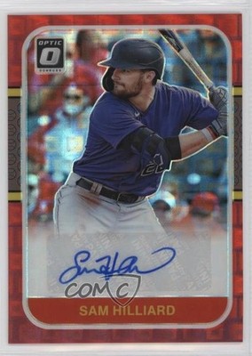 2021 Panini Donruss Optic Red Pandora Prizm 8/15 Sam Hilliard #RS87-SH Auto 0c2