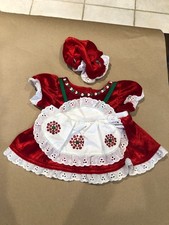 Build A Bear Mrs. Claus Red Velvet Sequin Dress w/Apron - Christmas