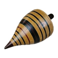 Folk Art Antique Large Wooden Toy Spinning Top Painted Wood 5"