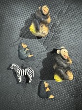 Vintage Glass Monkey Chimpanzee 5" Christmas Holiday Ornament Plus Zebra Chimps