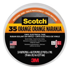 Scotch Color Coding Vinyl Electrical Tape 35 : 3/4 in. x 66 ft. Orange 