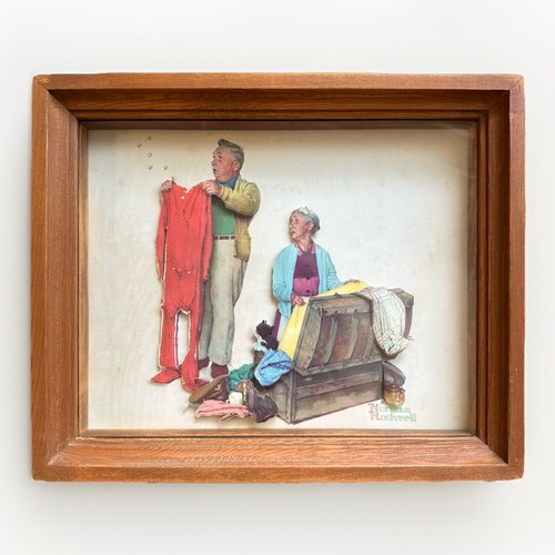 Norman Rockwell 3D Art TENDER YEARS: ‘MOTH HOLES’ American West Vintage Artwork