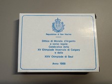 Dittico di monete d'argento San Marino Olimpiadi Calgary e Seul 1988