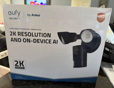 eufy Security Floodlight Cam 2K Wi Fi AI Night Vision 2 Way, Alexa/Google Black