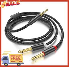 10FT 3.5Mm TRS to Dual 6.35Mm 1/4 TS Mono Breakout Y Splitter Cable
