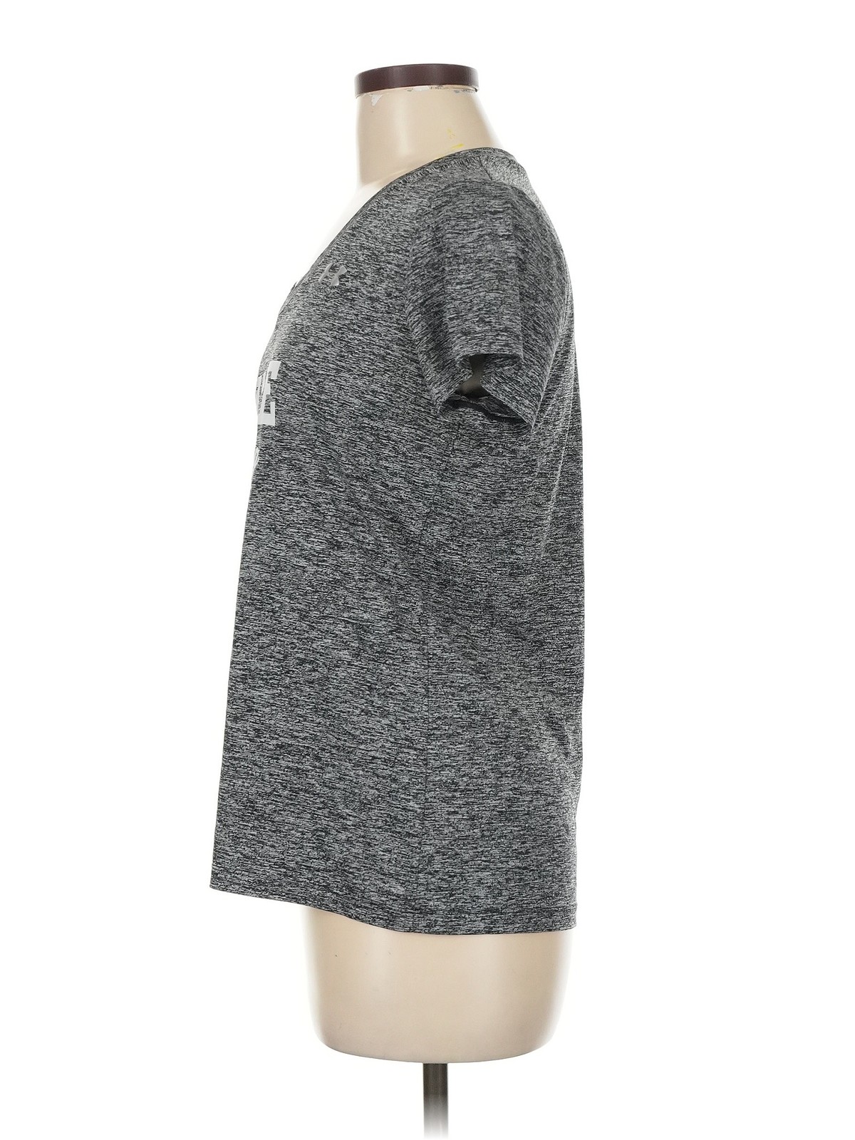 Under Armour Women Gray Short Sleeve T-Shirt M thumbnail 4