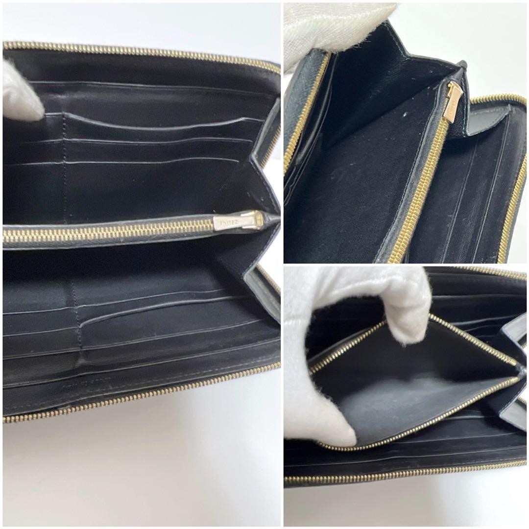 Rare CELINE Wallet Long Wallet Python Pattern Bla… - image 9
