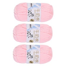 3PCS Crocheting Yarn,Light Pink 5 Ply Acrylic Yarn 150 G,295 Yards